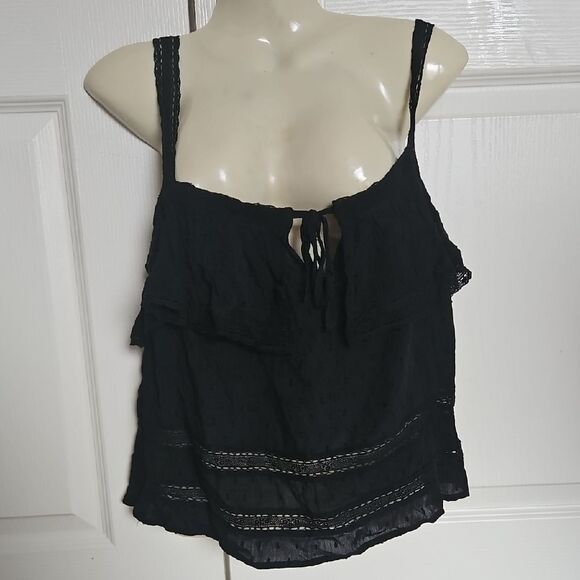 Abercrombie & Fitch Black Ruffled Tie Front Camisole - Picture 4 of 16